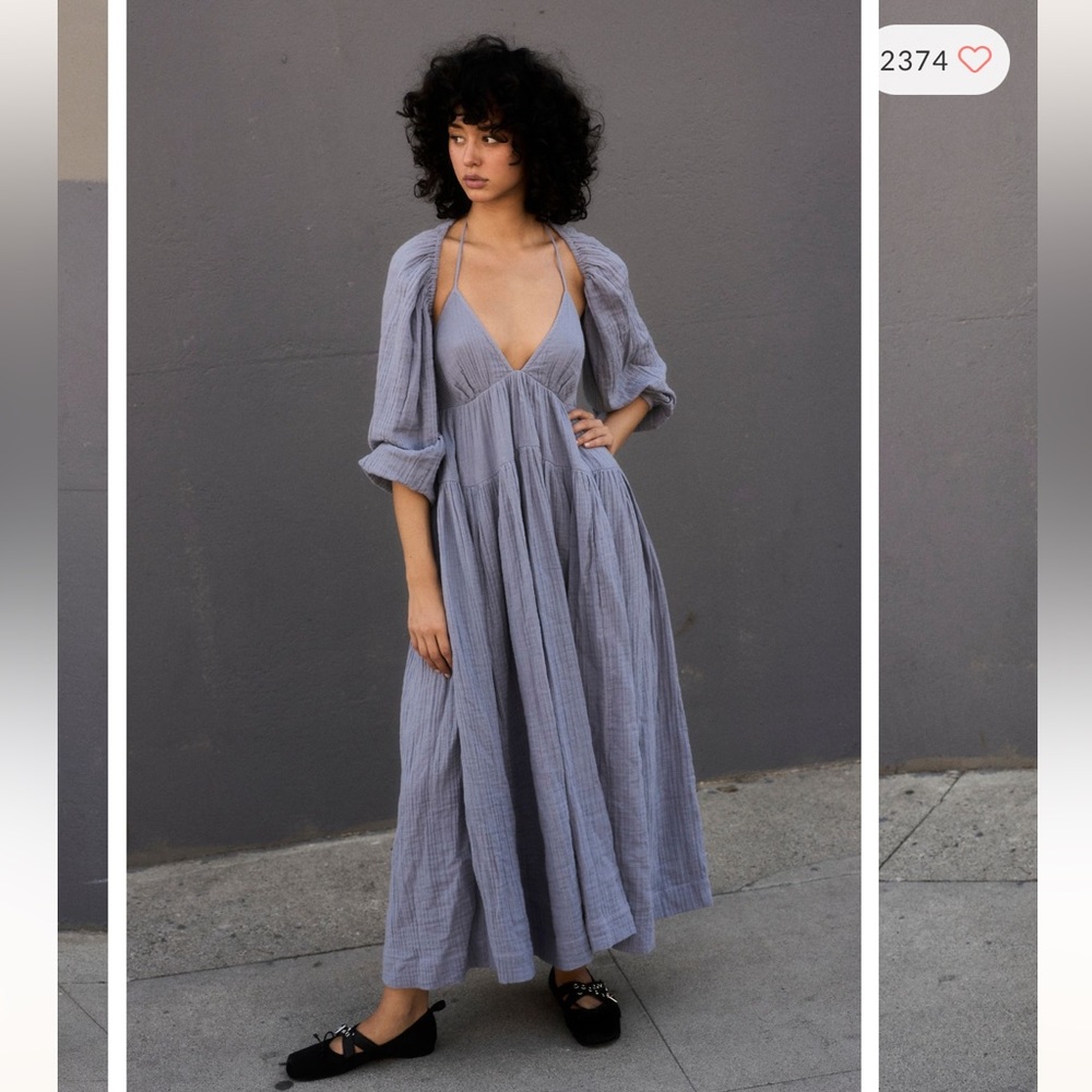Free People So Sprung Tiered Maxi Dress & Shrug Set XL